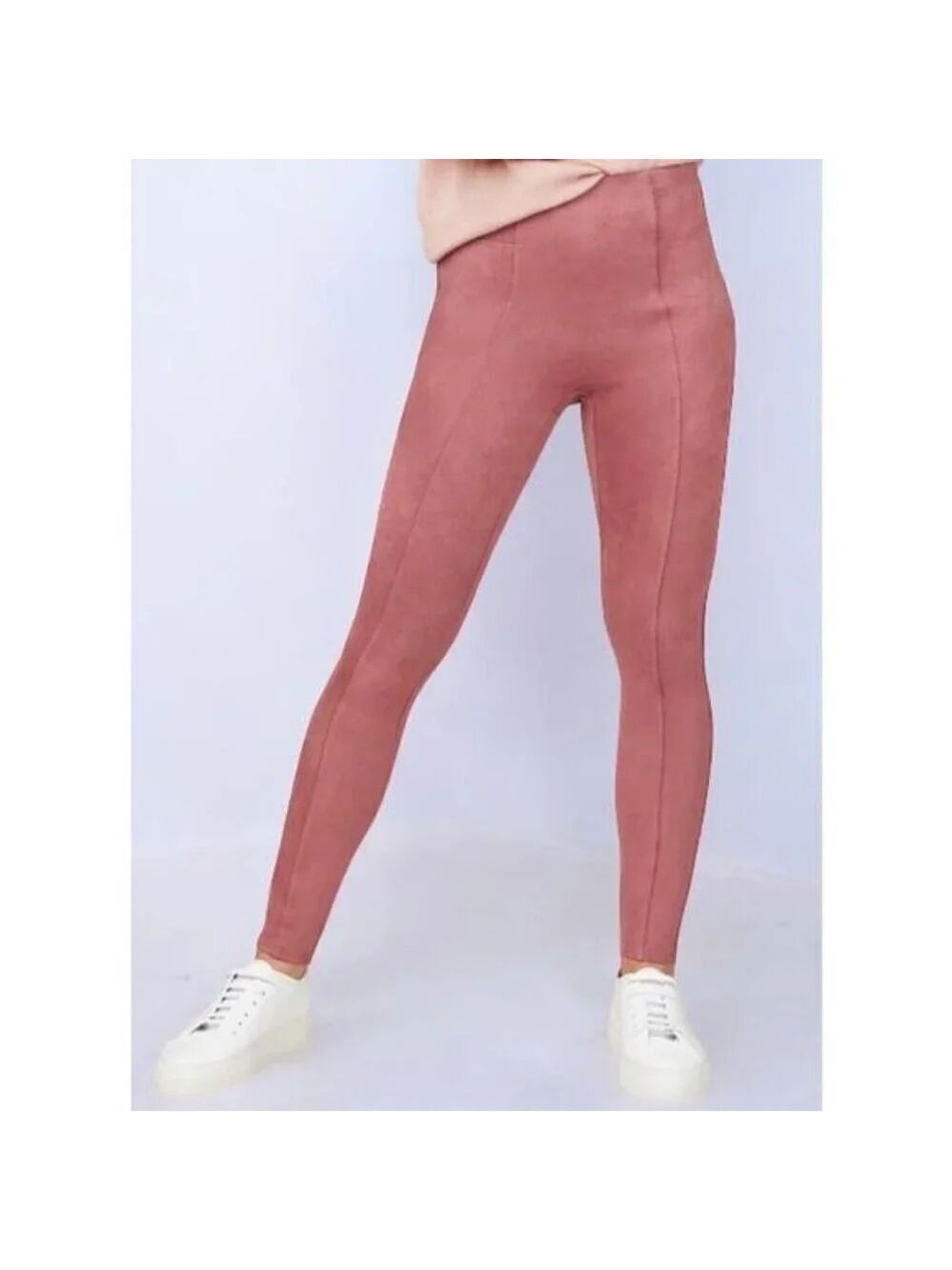 SPANX Faux Suede Leggings in Dusty Rose - Size Small